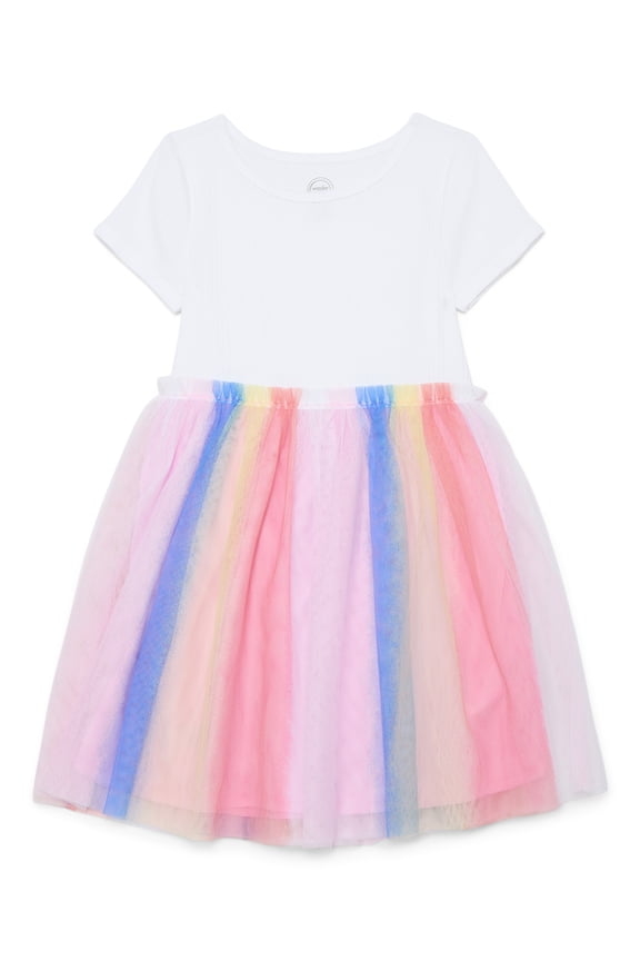Girls Tutu Dress with Short Sleeves, Sizes 4-18 & Plus