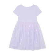 Wonder Nation Girls Tutu Dress with Short Sleeves, Sizes 4-18 & Plus