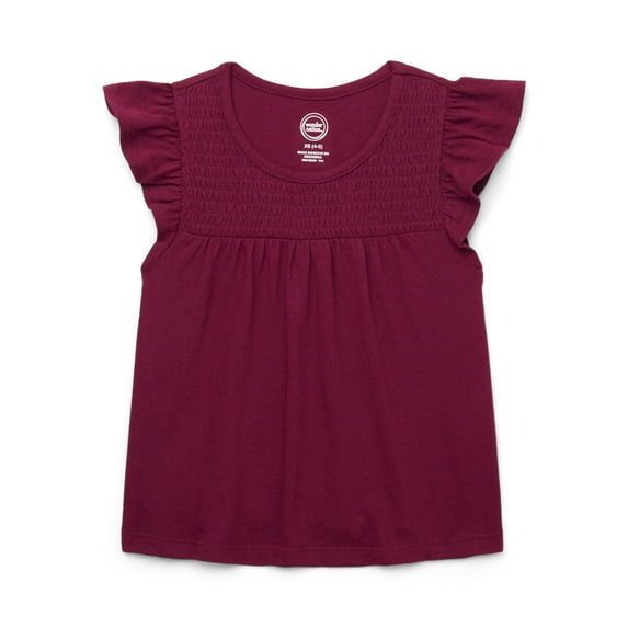 Wonder Nation Girls Smocked Flutter Sleeve Top, Sizes 4-18 & Plus