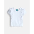 thumbnail image 1 of Wonder Nation Girls Cotton Top with Ruffle Sleeves, Sizes 4-18 & Plus, 1 of 3