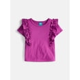 thumbnail image 1 of Wonder Nation Girls Cotton Top with Ruffle Sleeves, Sizes 4-18 & Plus, 1 of 3