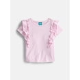 thumbnail image 1 of Wonder Nation Girls Cotton Top with Ruffle Sleeves, Sizes 4-18 & Plus, 1 of 3