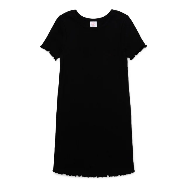 Wonder Nation Girls Short Sleeve T-Shirt Dress, Sizes 4-18 & Plus