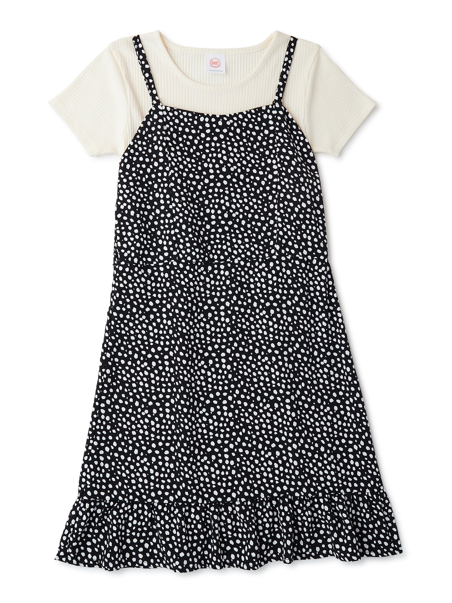 Wonder Nation Girls Short Sleeve Tee & Dress Set, Sizes 4-18 & Plus