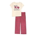 thumbnail image 1 of Wonder Nation Girls Short Sleeve Tee and Pants Pajama Set, 2-Piece, Sizes 4-18 Plus, 1 of 3