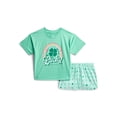 thumbnail image 1 of Wonder Nation Girls Short Sleeve Tee and Shorts Pajama Set, 2-Piece, Sizes 4-18, 1 of 3