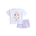 thumbnail image 1 of Wonder Nation Girls Short Sleeve Tee and Shorts Pajama Set, 2-Piece, Sizes 4-18, 1 of 3