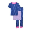 thumbnail image 1 of Wonder Nation Girls Short Sleeve Top, Pants and Shorts Pajama Sleep Set, 3-Piece, Sizes 4-10, 1 of 4