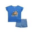 thumbnail image 1 of Wonder Nation Girls Short Sleeve Top and Sleep Short Pajama Set, 2-Piece, Sizes 4-18 & Plus, 1 of 3