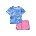 thumbnail image 1 of Wonder Nation Girls Short Sleeve Top and Sleep Shorts Pajama Set, 2-Piece, Sizes 4-18 & Plus, 1 of 7