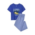 thumbnail image 1 of Wonder Nation Girls Short Sleeve Top and Woven Sleep Pant Pajama Set, 2-Piece, Sizes 4-18, 1 of 2