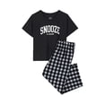 thumbnail image 1 of Wonder Nation Girls Short Sleeve Top and Woven Sleep Pant Pajama Set, 2-Piece, Sizes 4-18, 1 of 2