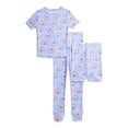 thumbnail image 1 of Wonder Nation Girls Short Sleeve Top, Pants and Shorts Pajama Sleep Set, 3-Piece, Sizes 4-10, 1 of 4