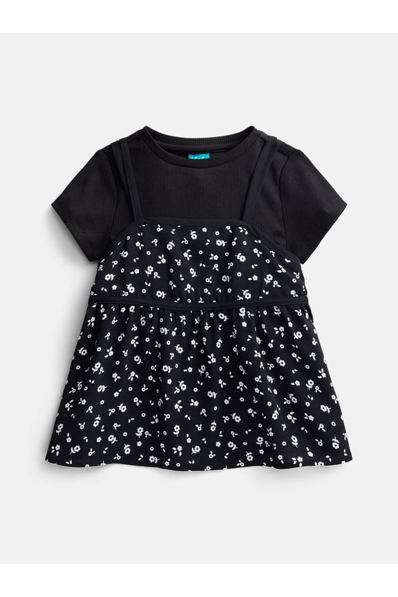 Girls Twofer Top with Short Sleeves, Sizes 4-18 & Plus