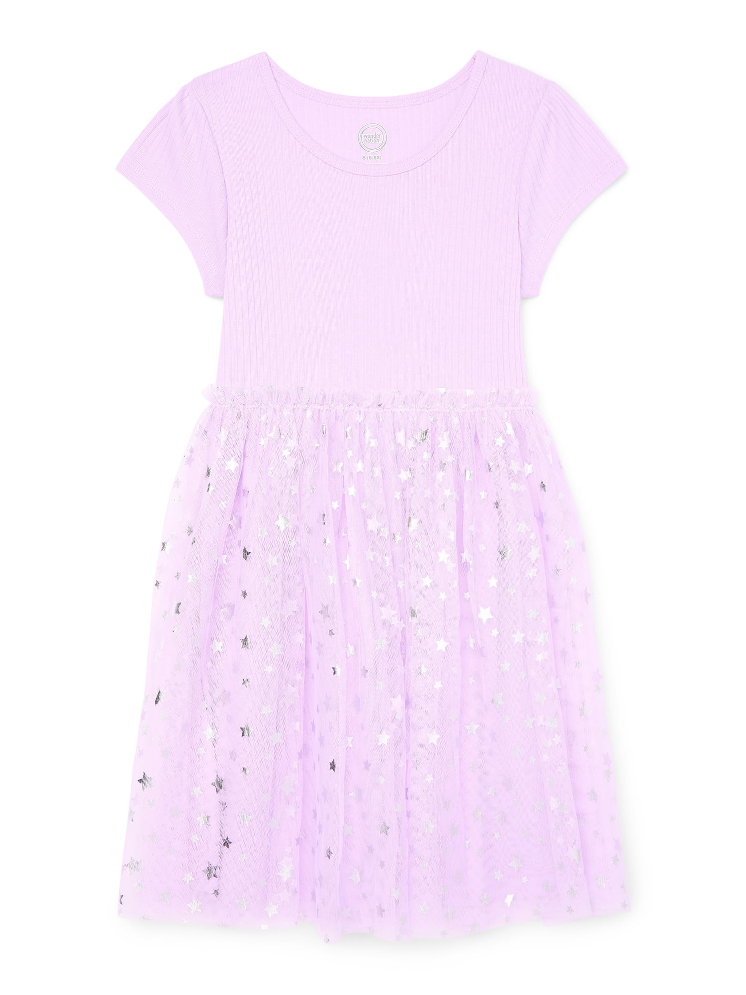 Wonder Nation Girls Short Sleeve Tutu Dress, Sizes 4-18 & Plus