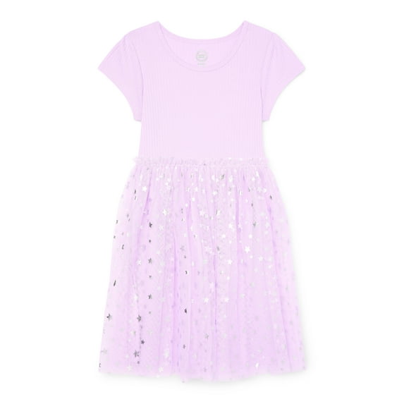 Wonder Nation Girls Short Sleeve Tutu Dress, Sizes 4-18 & Plus