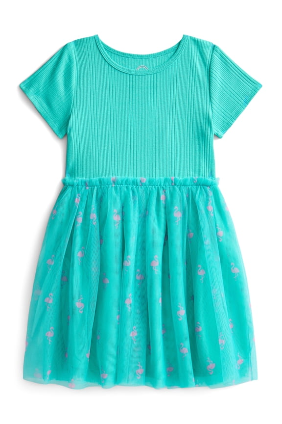 Girls Tutu Dress with Short Sleeves, Sizes 4-18 & Plus