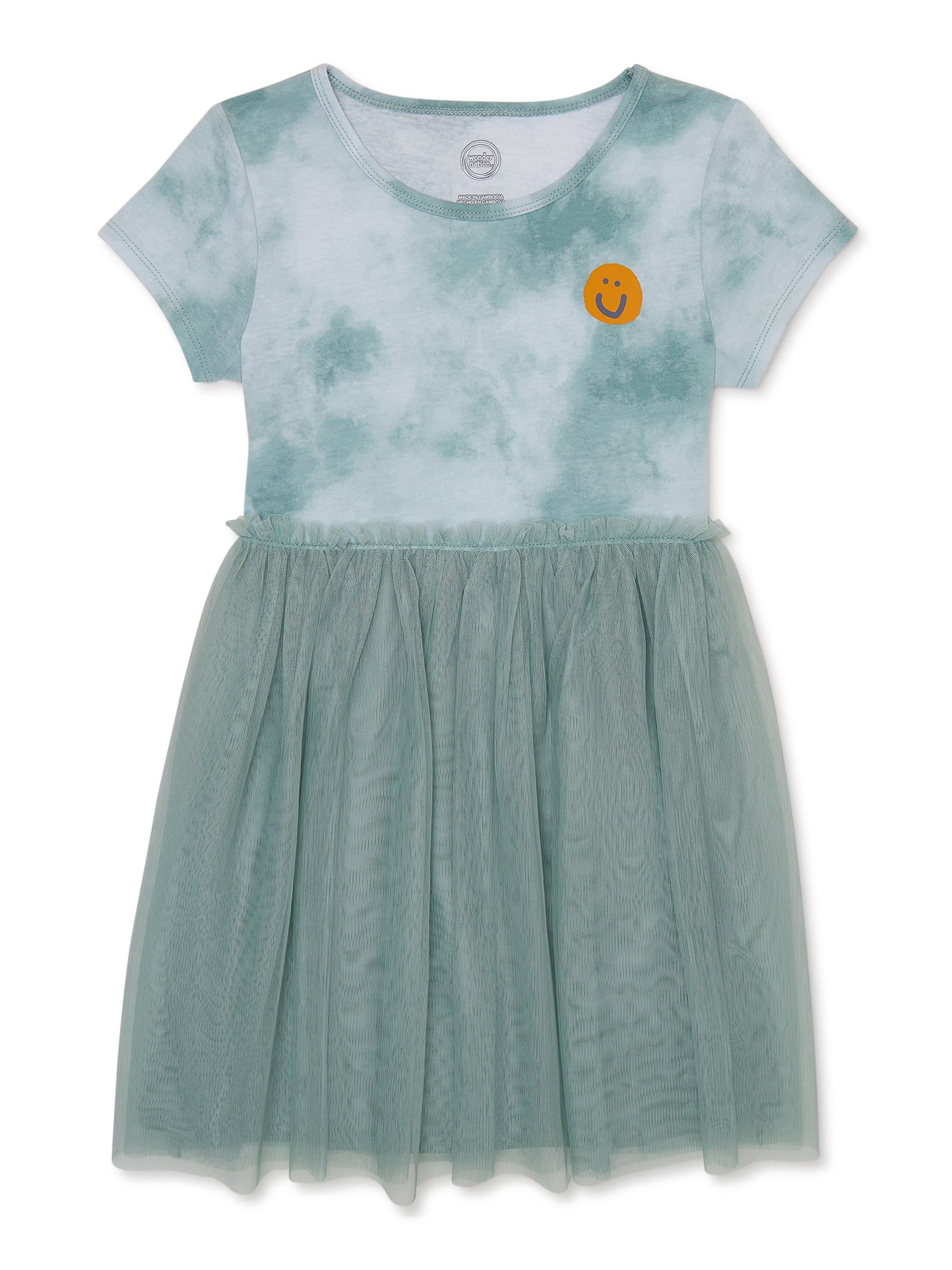 Wonder Nation Girls Short Sleeve Tutu Dress, Sizes 4-18 Plus