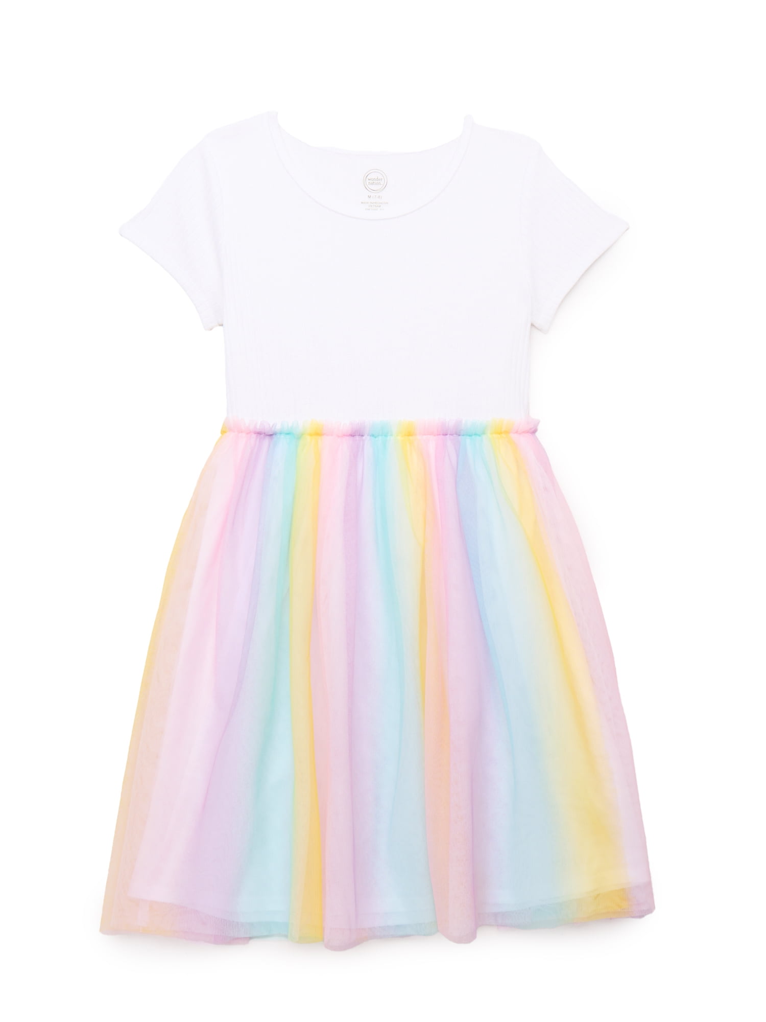 Wonder Nation Girls Short Sleeve Tutu Dress, Sizes 4-18 & Plus