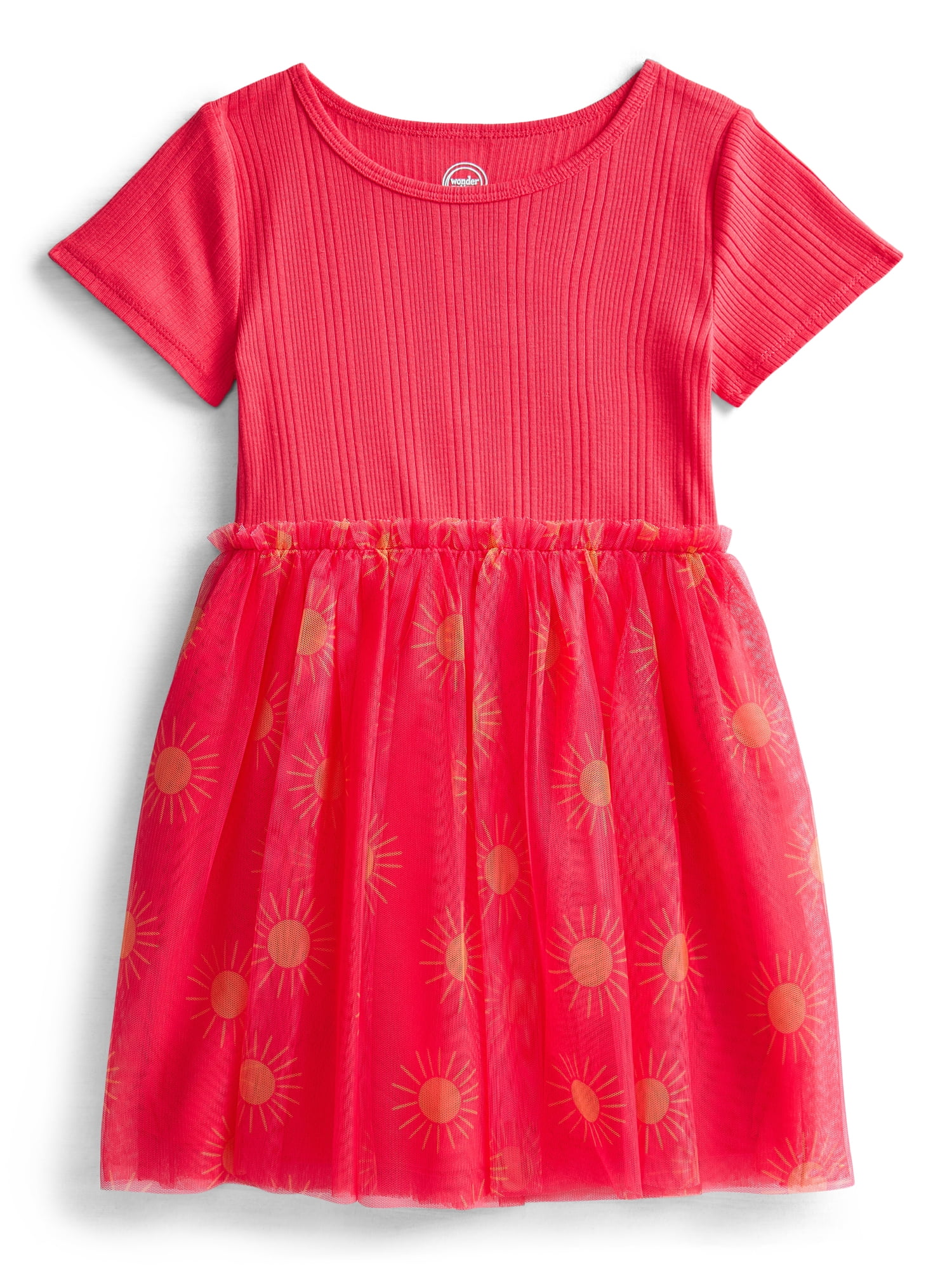 Wonder Nation Girls Tutu Dress with Short Sleeves, Sizes 4-18 & Plus