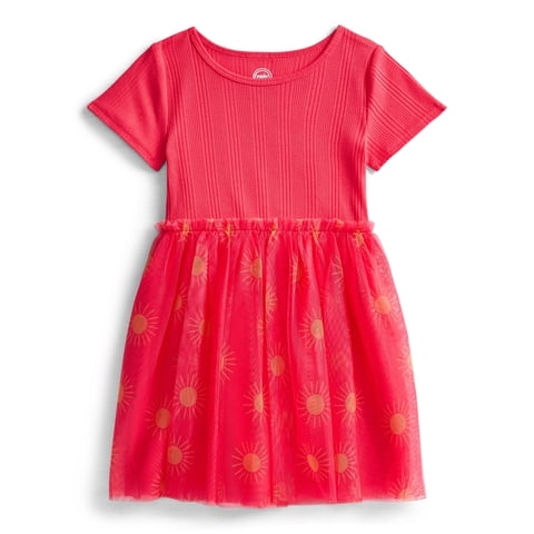 Girls Tutu Dress with Short Sleeves, Sizes 4-18 & Plus