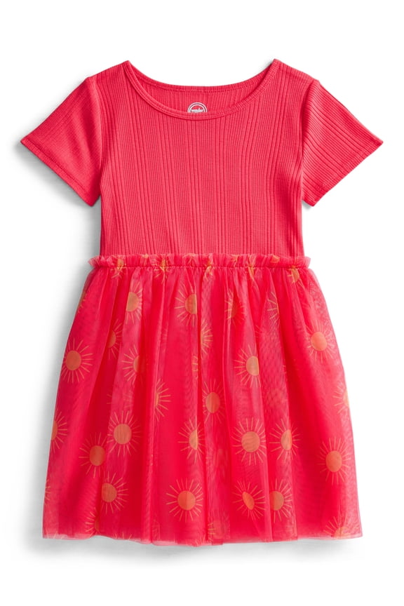Girls Tutu Dress with Short Sleeves, Sizes 4-18 & Plus