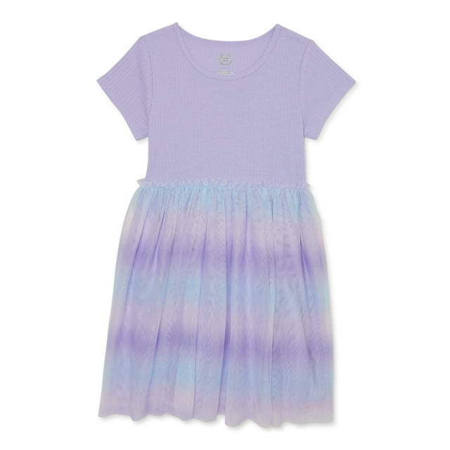 Wonder Nation Girls Short Sleeve Tutu Dress, Sizes 4-18 and Plus