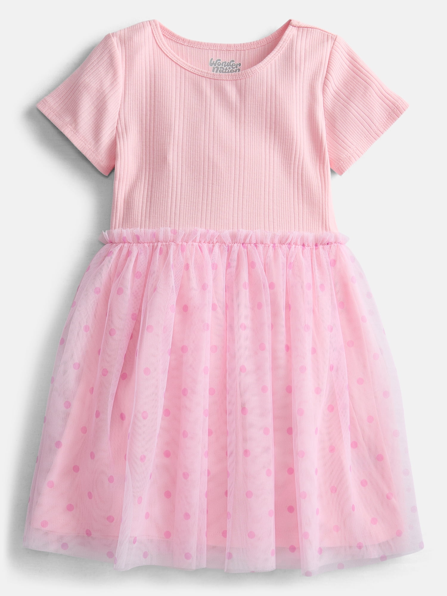 Wonder Nation Girls' Tutu Dress with Short Sleeves, Sizes 4-18