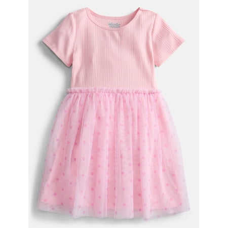 Wonder Nation Girls' Tutu Dress with Short Sleeves, Sizes 4-18