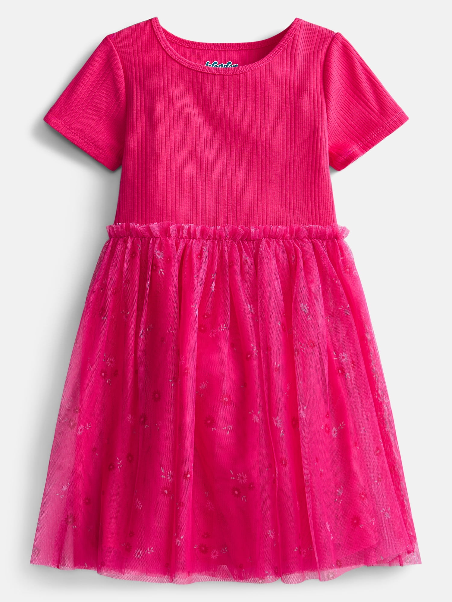 Wonder Nation Girls' Tutu Dress with Short Sleeves, Sizes 4-18