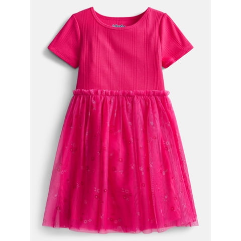 Girls' Tutu Dress with Short Sleeves, Sizes 4-18
