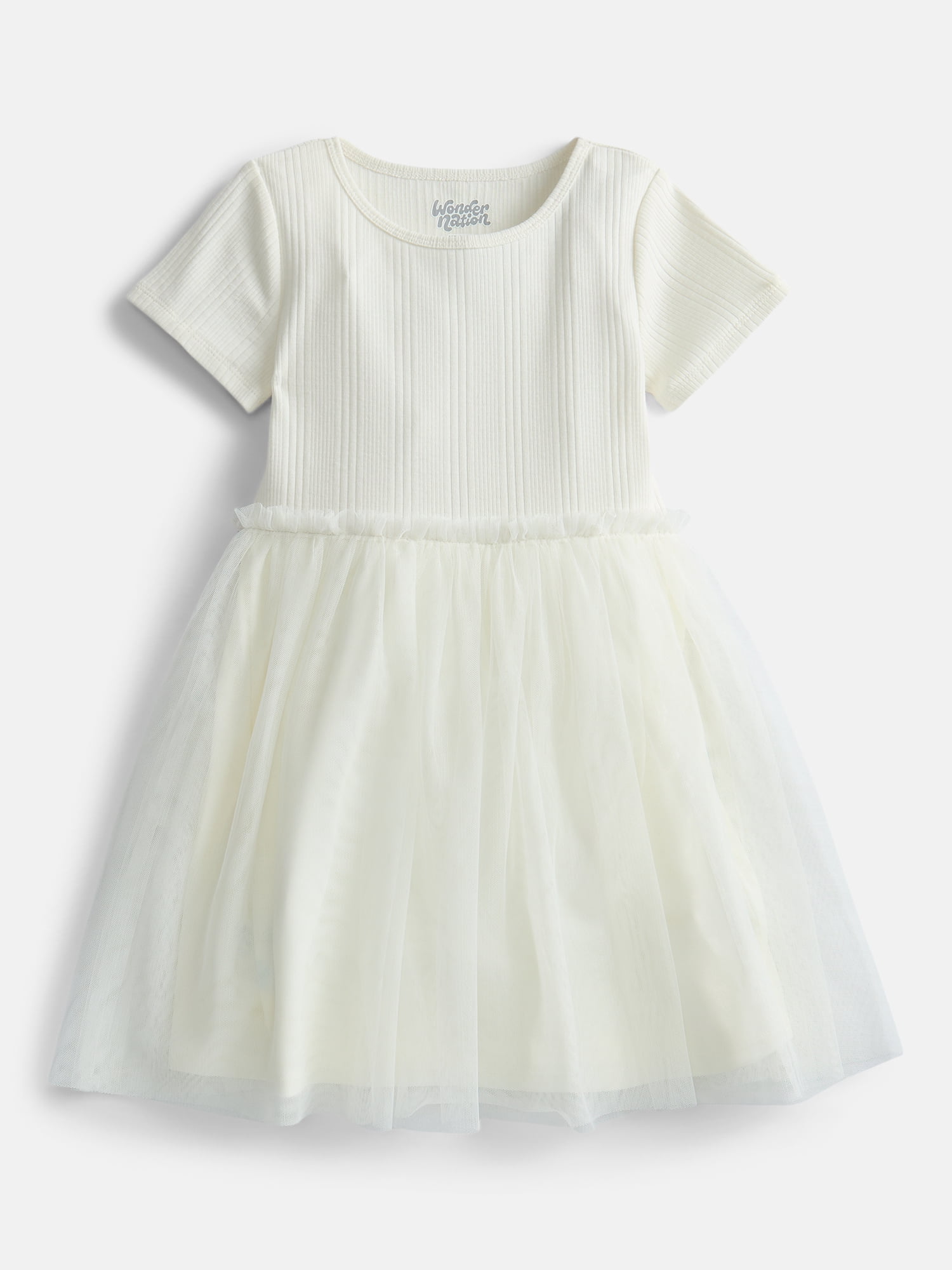 Wonder Nation Girls' Tutu Dress with Short Sleeves, Sizes 4-18