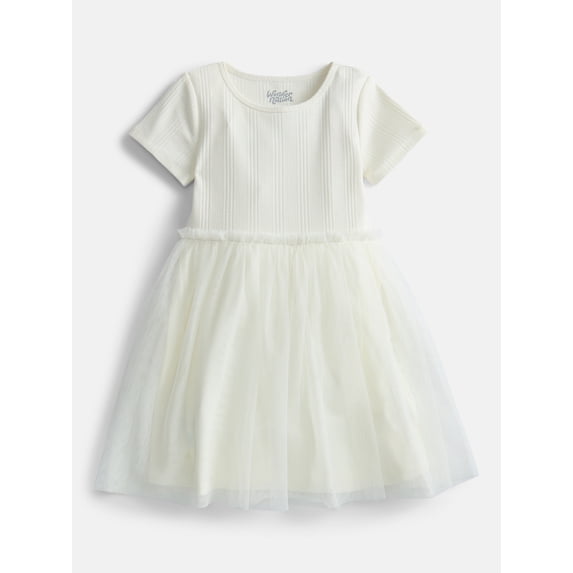 Wonder Nation Girls' Tutu Dress with Short Sleeves, Sizes 4-18