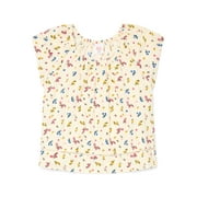 WONDER NATION Girls Short Sleeve Woven Babydoll Top, Sizes 4-18 & Plus