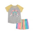 thumbnail image 1 of Wonder Nation Girls Short Sleeve and Short Pajamas Set, 2-Piece, Sizes 4-18 & Plus, 1 of 3