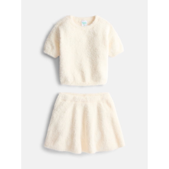 Wonder Nation Girls Top and Skirt Set, 2-Piece, Sizes 12M-5T