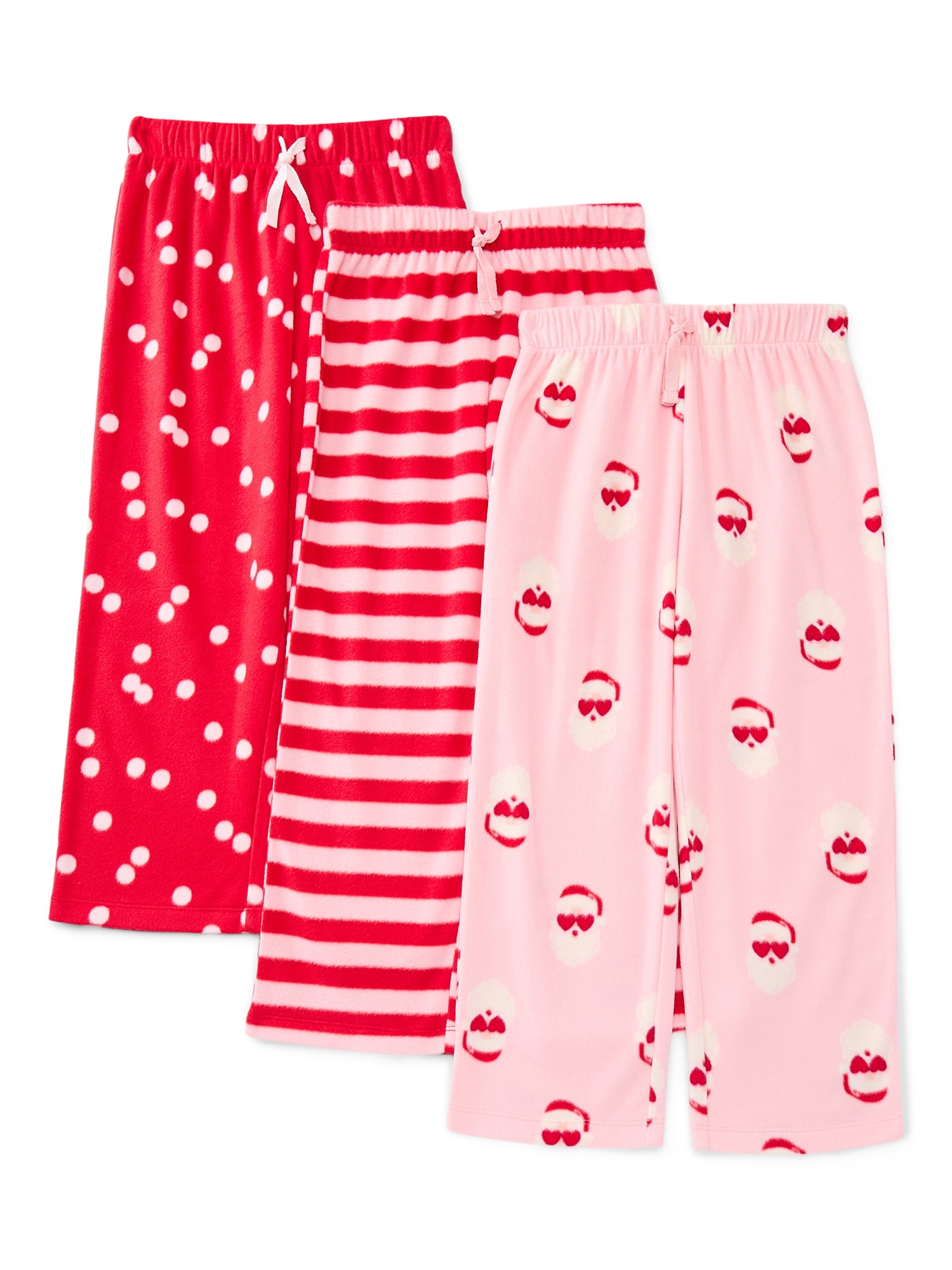 Wonder Nation Girls Holiday Print Sleep Pants, 3-Pack, Sizes 4-18