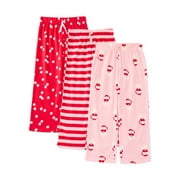 WONDER NATION Girls Holiday Print Sleep Pants, 3-Pack, Sizes 4-18