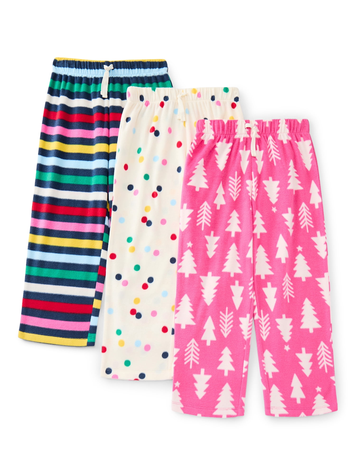 Wonder Nation Girls Holiday Print Sleep Pants, 3-Pack, Sizes 4-18