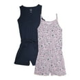 thumbnail image 1 of Wonder Nation Girls Sleeveless Knit Romper, 2-Pack, Sizes 4-18 & Plus, 1 of 7