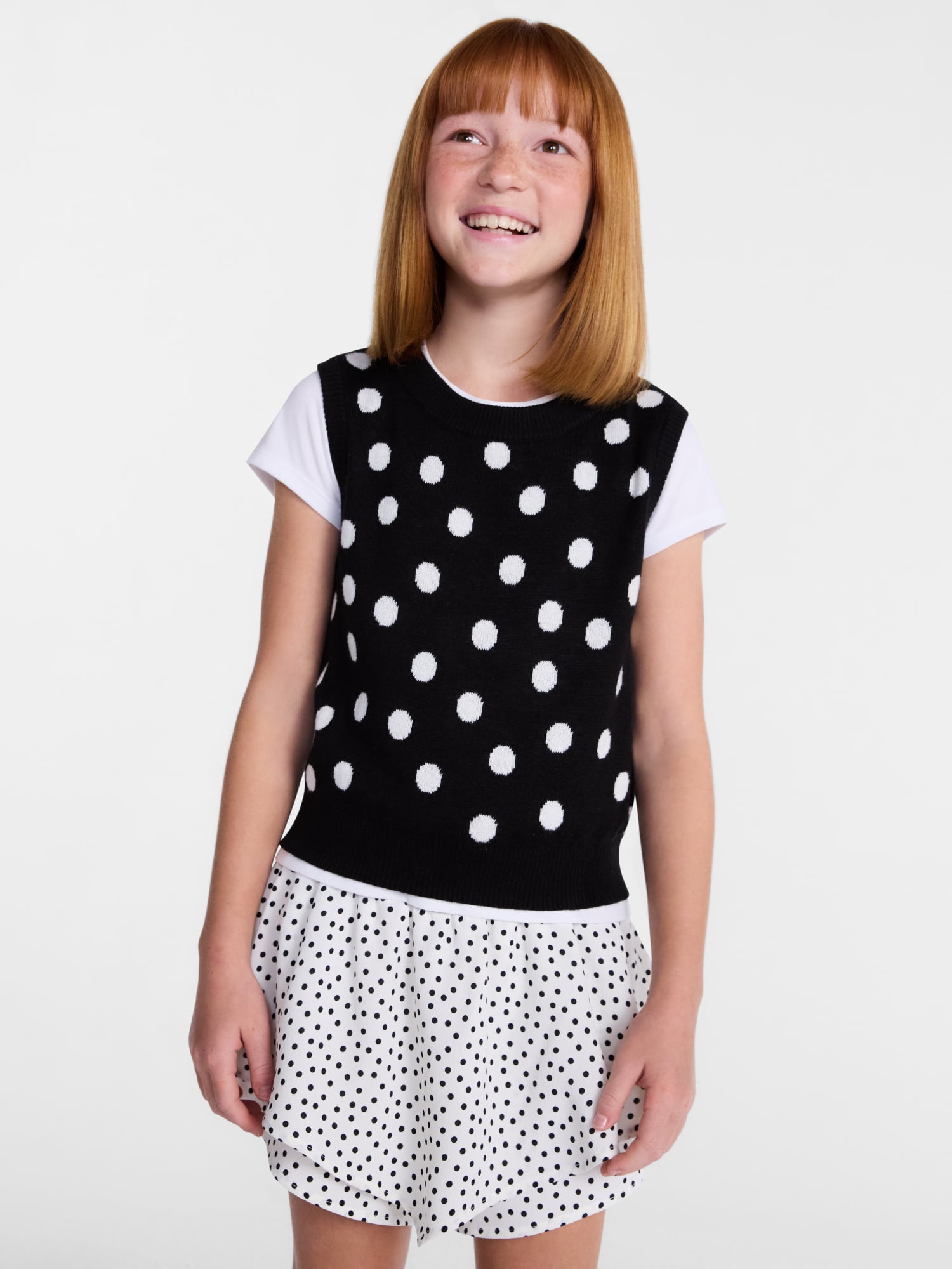 Wonder Nation Girls Sleeveless Sweater, Midweight, Sizes 4-18 & Plus