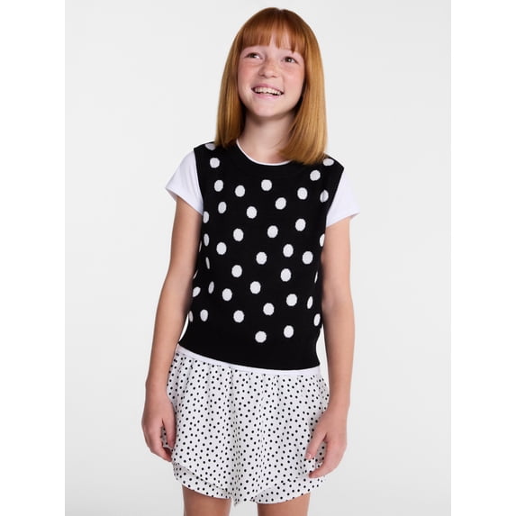 Wonder Nation Girls Sleeveless Sweater, Midweight, Sizes 4-18 & Plus