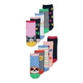 thumbnail image 1 of Wonder Nation Girls Smiley No-Show Socks, 10-Pack, Sizes S-L, 1 of 2
