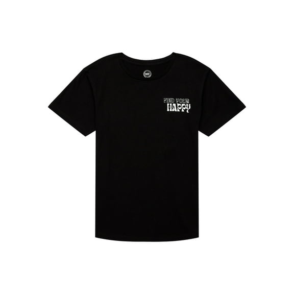 Wonder Nation Girls Smiley Graphic Tee with Short Sleeves, Sizes 4-18