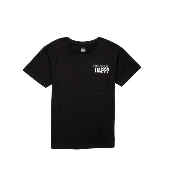 Wonder Nation Girls Smiley Graphic Tee with Short Sleeves, Sizes 4-18