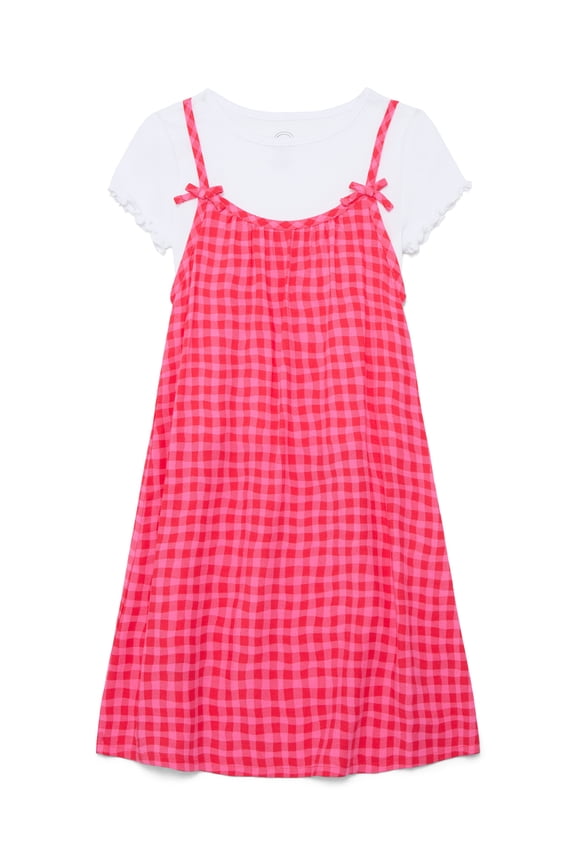 Girls Cami Dress and Short Sleeve Tee, Sizes 4-18 & Plus