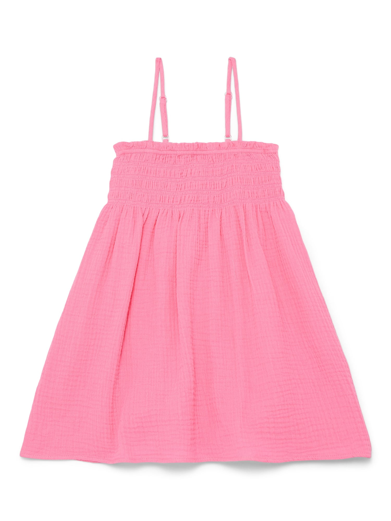 Wonder Nation Girls Smocked Spaghetti Strap Mini Dress Coverup, Sizes 4-18