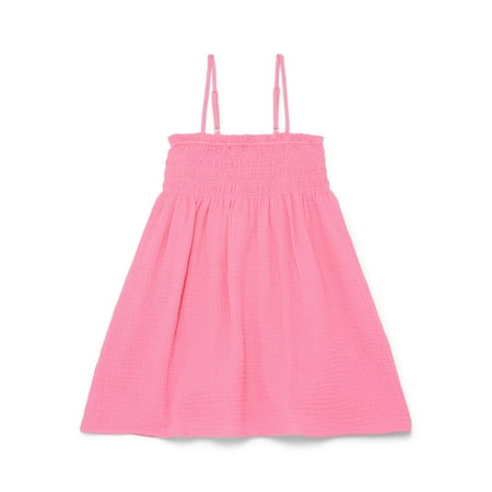 Wonder Nation Girls Smocked Spaghetti Strap Mini Dress Coverup, Sizes 4-18
