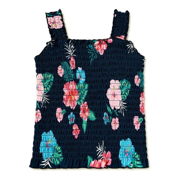 Wonder Nation Girls Smocked Tank, Sizes 4-18 & Plus