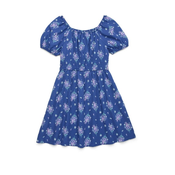 Wonder Nation Girls Smocked Waist Dress, Sizes 4-18 & Plus
